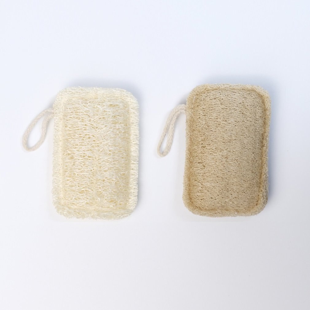 5pcs/set Natural Loofah Dishwashing Cloth Scrub Pad Dish Bowl Pot Easy To Clean Scrubber Sponge Kitchen Clean Brushes Scrub Pad