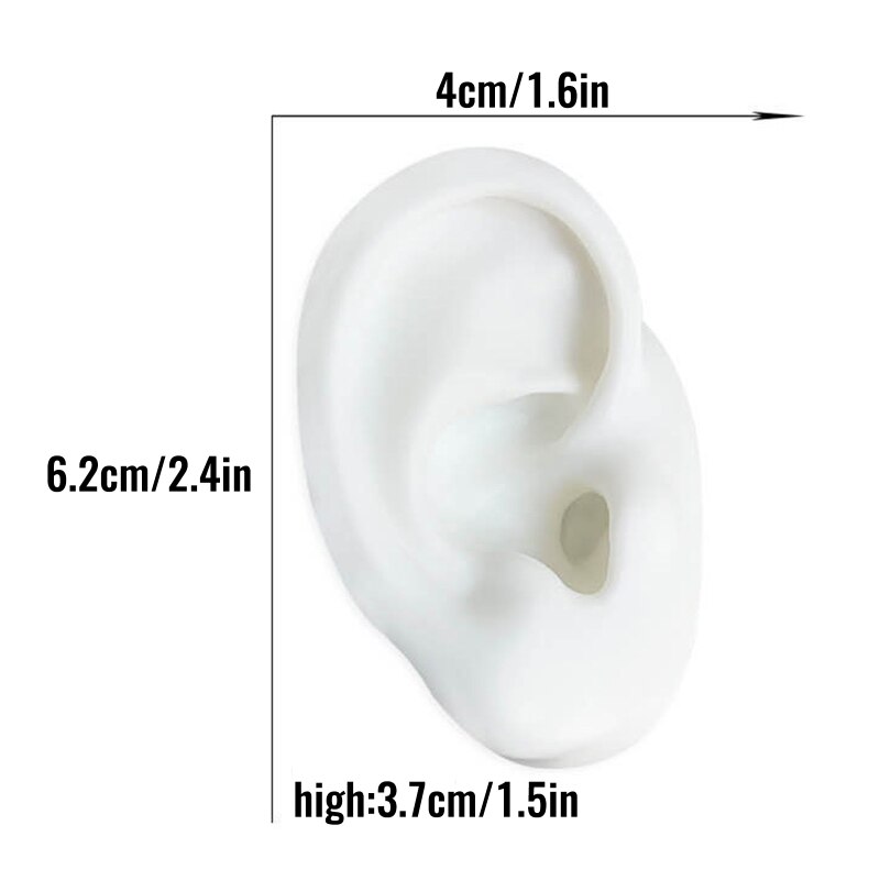 1Pair Silicone Ear Model Flexible Ears Simulated Ear Figure Left/Right Ears for Piercing Practice Jewelry Window Display