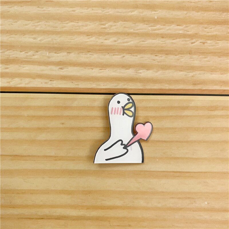 Nette Karikatur Weiße Ente Metall Emaille Brosche Persönlichkeit Modische Ente Abzeichen Stift modisch schick freundlicher Kleidung Rucksack Jewe: 9