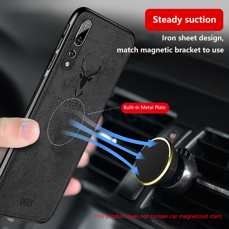 Funda de ciervo con textura de tela magnética para Xiaomi Mi 11 10 10T 10S 9SE Redmi Note 9 8 7 Pro K20 K40 funda trasera suave de TPU con imán incorporado