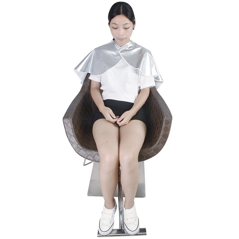 Hook & Loop Locking PVC Salon Hair Apron Mirror Surface Smooth Bib Gown Cappa Hairdressing Collar Styling Wraps Shawl