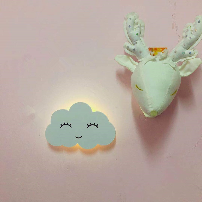 INS Wireless Remote Control Cloud Moon Sun Night Lights for Nursery Baby Room Kids Bedroom Wall Decoration Lamp Idea