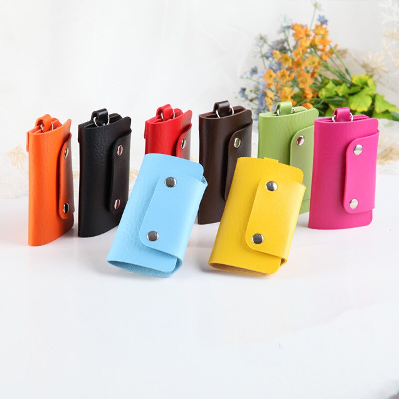Pu Lederen Sleutel Portemonnee Kaarthouder Leuke Business Organizer Huishoudster Case Sleutelhanger Portemonnees Mannen Vrouwen Pocket Autosleutels Bag