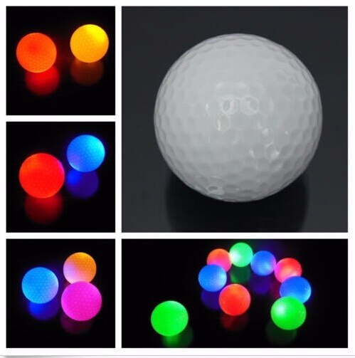 Light-Up Flashing Nachtlampje Gloeiende Fluorescentie Golfballen Golfen Nachtlampje Gouden Bal