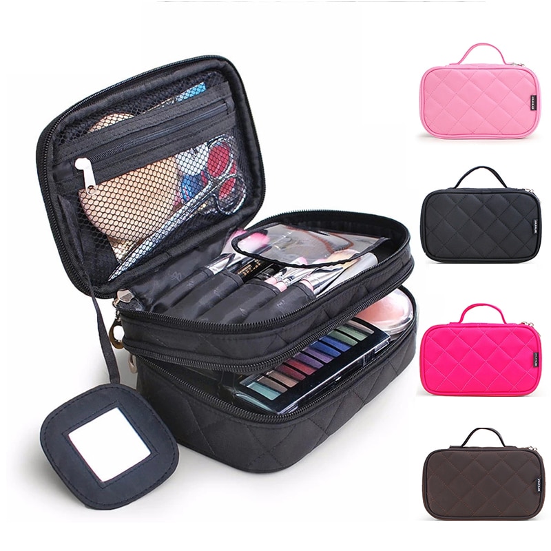 Qehiie Cosmetische Case Make-Up Tassen Vrouwen Reizen Toilettas Professionele Opslag Borstel Benodigdheden Make Up Organizer Case Beauty