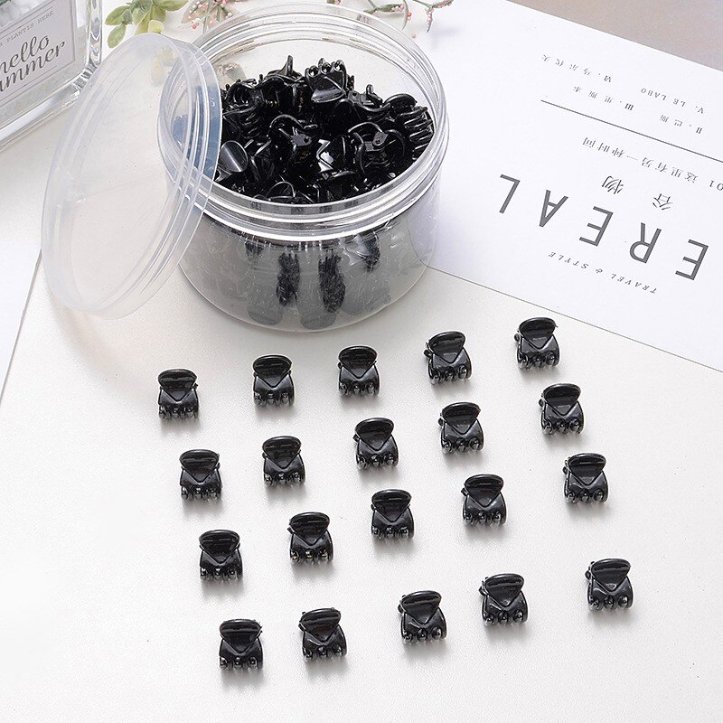 12 Stuks Kleine Plastic Hair Clips Claws Mini Klemmen Mode Meisjes Krab Haar Klauw Haaraccessoires Snelle levering: 12PCS Black