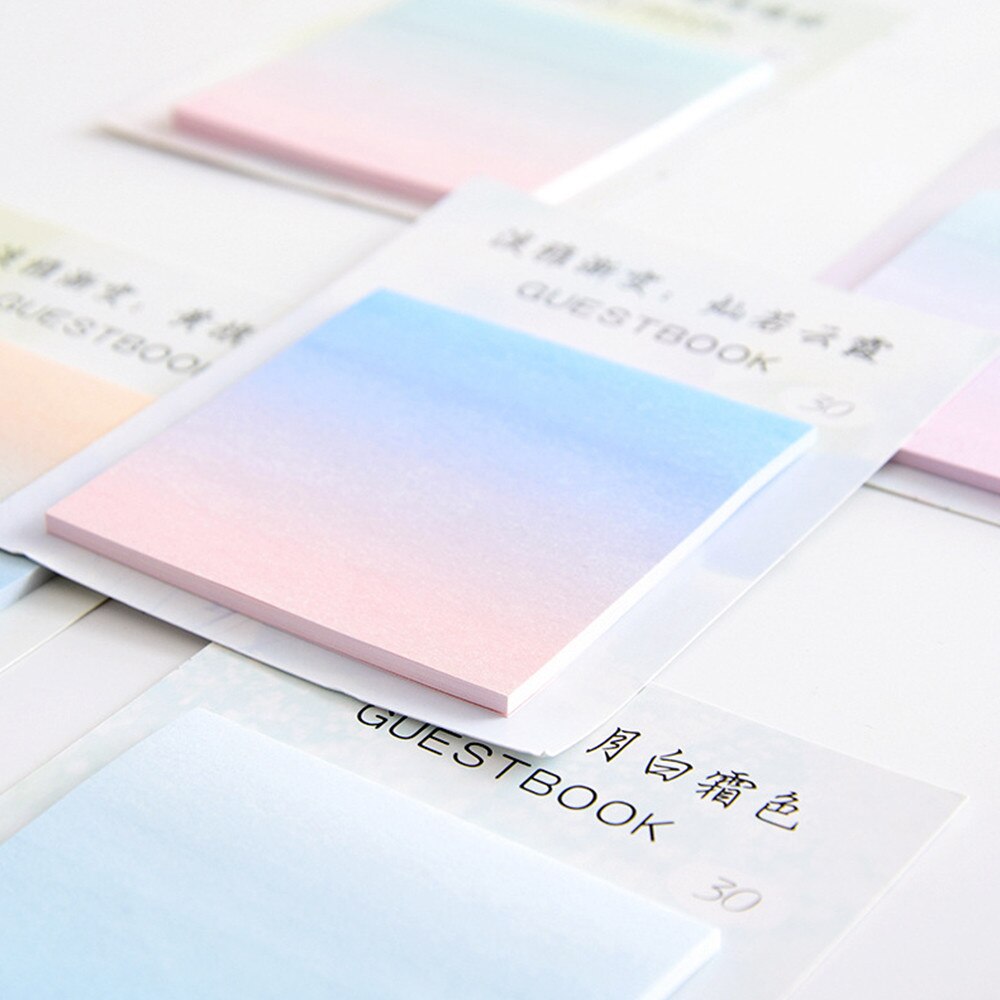 Cute Gradient Color Series Self-Adhesive Memo Pad Sticky Notes Bookmark School Office Kawaii Sticky Notes Stationery Stickers