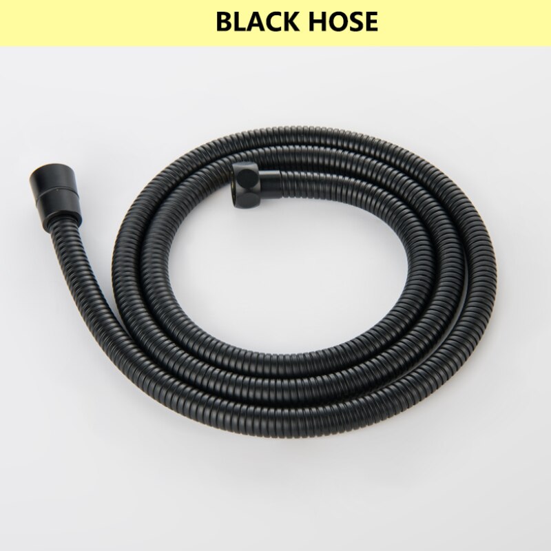 2 Functions ABS Hand Shower Sliding Bar Set Bathroom Fixture Adjustable Holder with Brass Connector Plug Chrome Matt Black: Black Hose