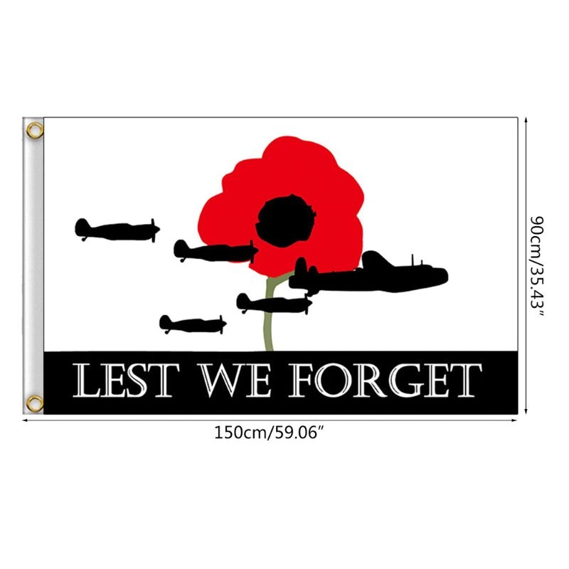 Lest We Forget Flag Centenary Remembrance Day Patriotic Memorial Banner for Boat