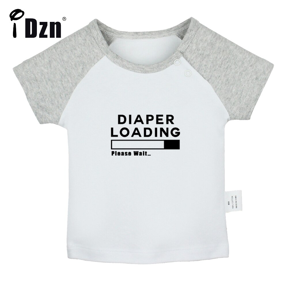 Luier Laden Wacht Fun Art Gedrukt Baby Jongens T-shirts Leuke Baby Meisjes Korte Mouwen T-shirt Pasgeboren Katoen Tops kleding