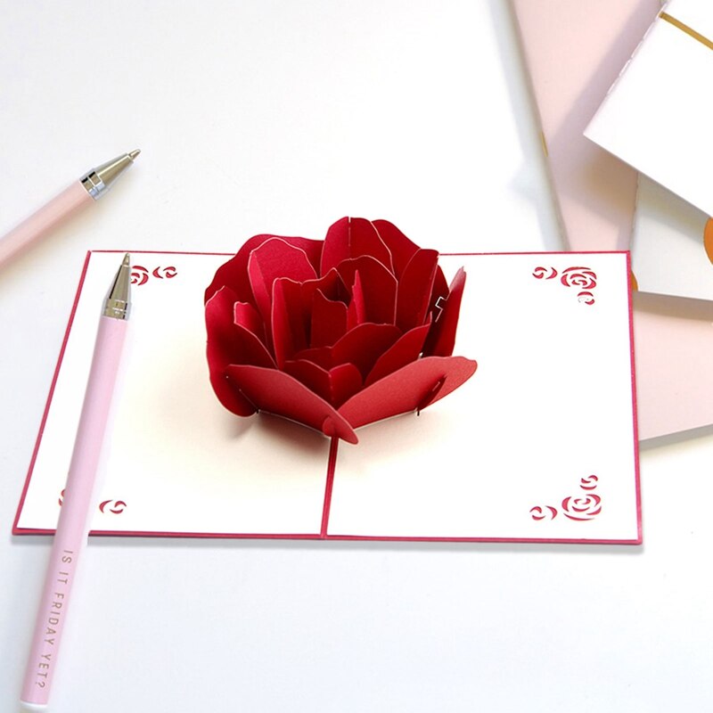 3d Muzyka pop-w górę karty kwiaty kartka urodzinowa prezenty na rocznicę pocztówka Róża drzewo zaproszenia ślubne kartki okolicznościowe walentynki