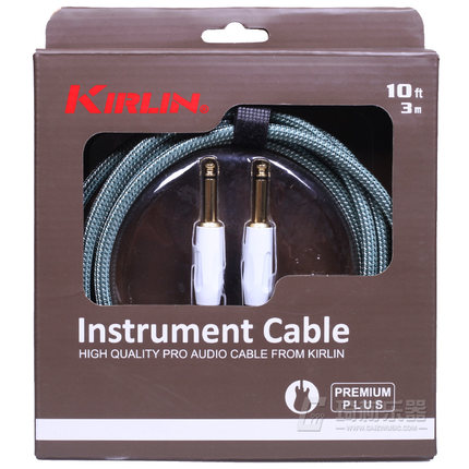 Cavo Per Chitarra Kirlin 10ft (3m) Tessuto Premium Plus - Jack Placcato Oro - Royal