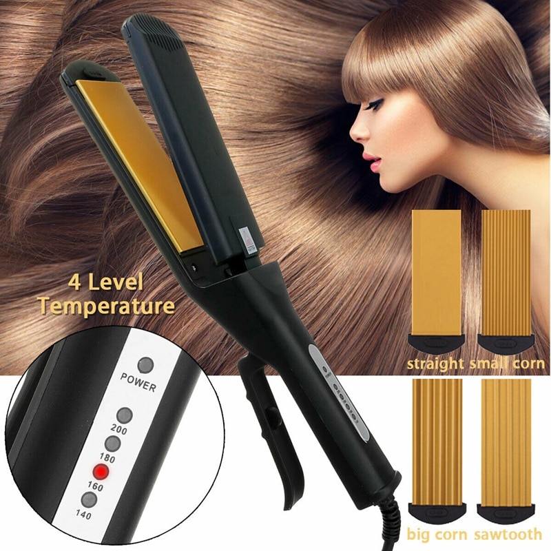 Us plug 220v 4 in 1 vervangbare keramische haarkrullend haar stijltang stijltang gekruld haar stijltang: Default Title