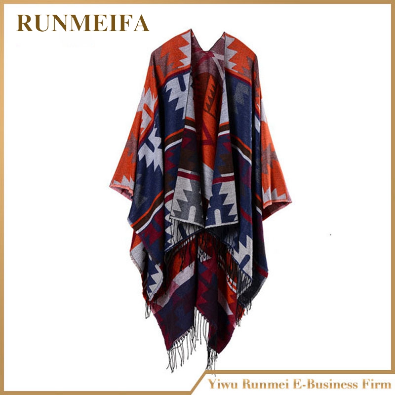 [runmeifa] kvinner batwing dusker kappe sjal polyester og akryl poncho kappe skjerf sjal poncho teppe pashmina