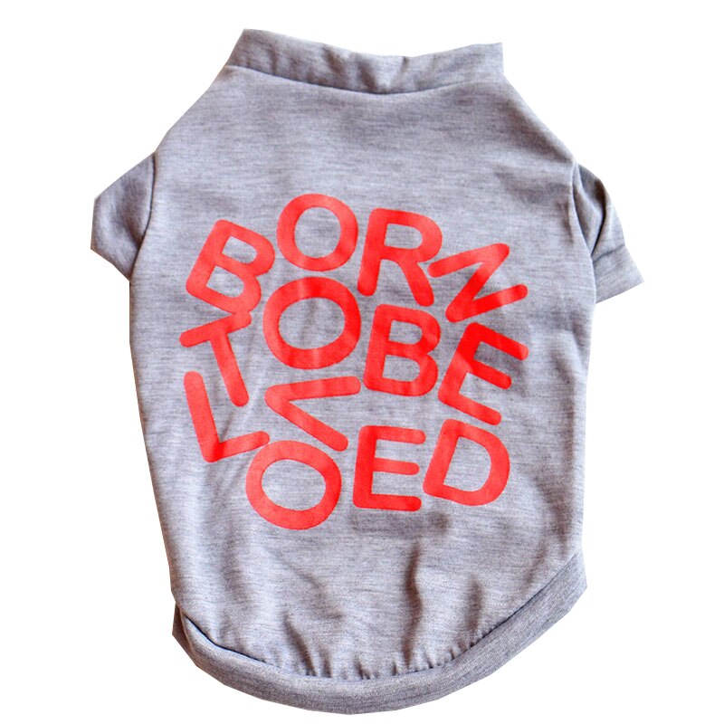 Spring Summer Letter Pet Dog Clothing T-shirt Fashionable Bottoming Shirts For Small Medium Dogs Casual Classic Outer Wear Shirt: grey / M