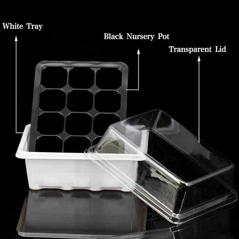 Succulent Plantings Propagation Germination Tool 12 Grids Seed Starter Kit Starting Flower Pots Plant Nursery Propagation Tray