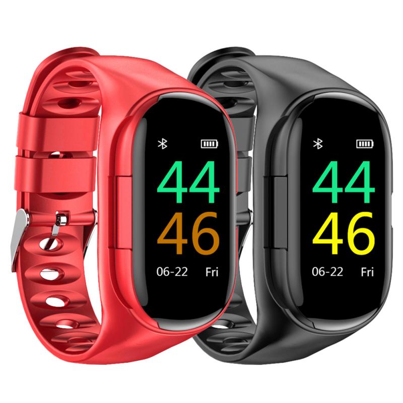 M1 Ai Smart Horloge Met 2 Bluetooth Oortelefoon Hartslagmeter Smart Polsband Lange Tijd Standby Multifunctionele Sport Slimme Band