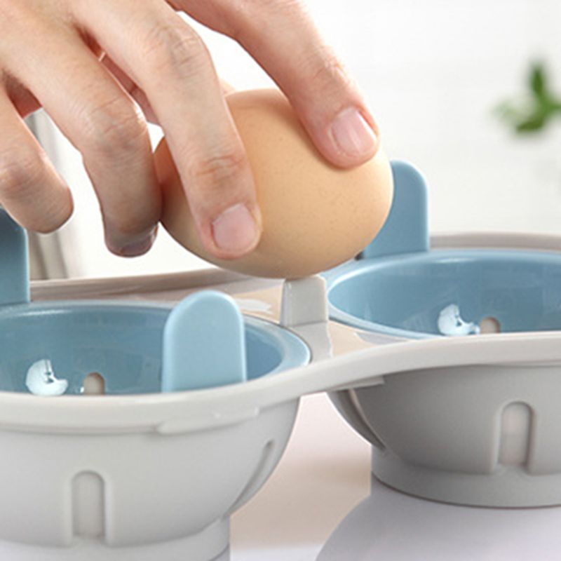 Bleu cuit à la vapeur boîte à oeufs micro-ondes oeuf Tra cuisine oeuf fabricant vapeur cuisine Gadget