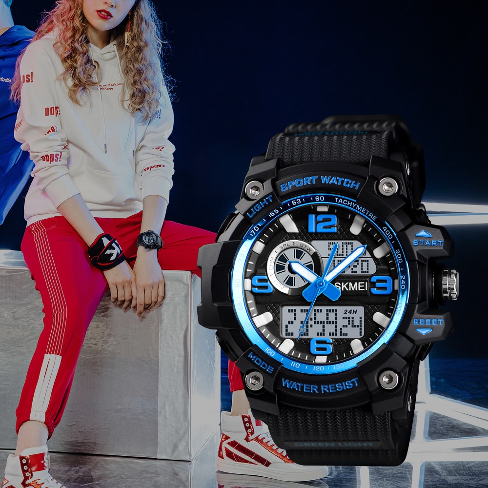 SKMEI Vrouwen Horloges Drie Tijd Display Countdown Waterdichte PU Mode Dames Quartz Horloge Sport Horloge Vrouwen Reloj Mujer