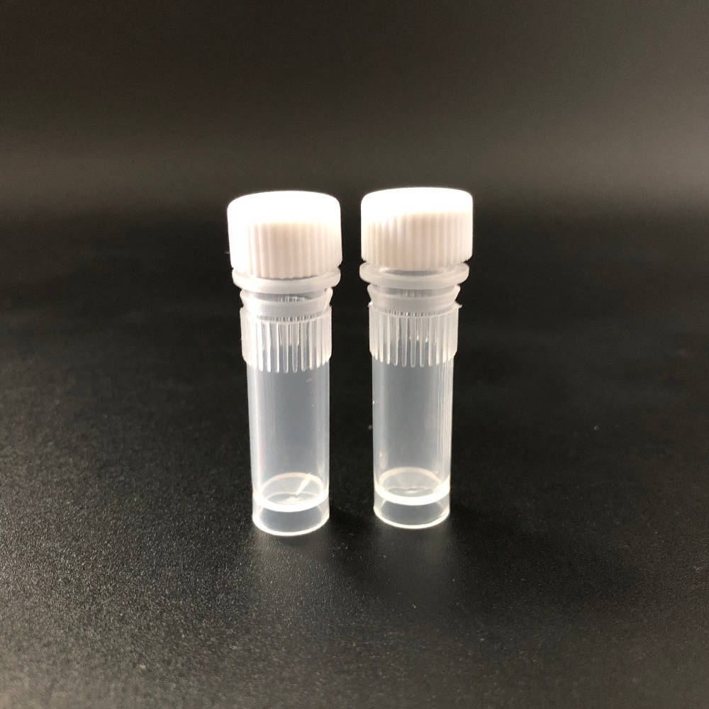 500 stks/partij 1 ml Cryovial 10mm * 40mm PP Cryogene Flesjes kan staan op Laboratorium Cryogene Flesjes met washer