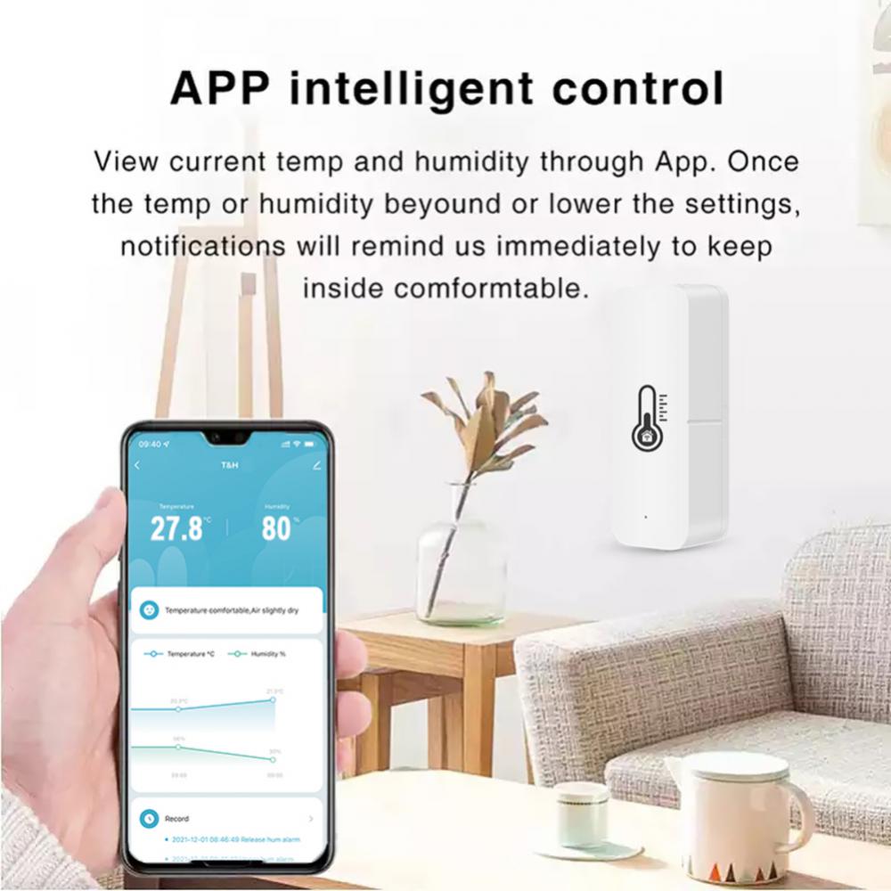 AUBESS Tuya WiFi Temperature And Humidity Sensor Indoor Hygrometer Controller Monitoring Works With Alexa Google Home Smart Life
