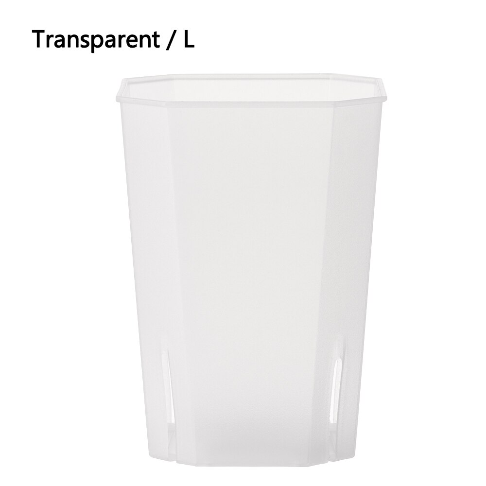 Plastics Side-opening Octagonal Square Pot Succulent Flowerpot Resin Vientiane Potted Plant Transparent Gardening Tool: Transparent L
