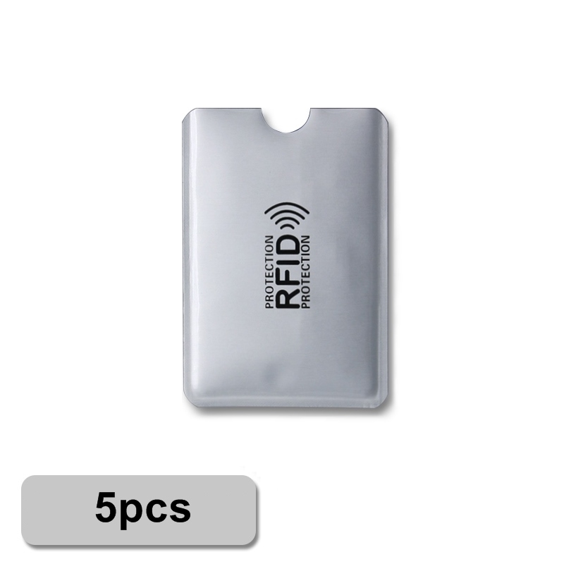 Anti Rfid Kaarthouder Nfc Blokkeren Reader Lock Id Bank Kaarthouder Case Bescherming Metalen Credit Card Case Aluminium F051: 5pcs card holder
