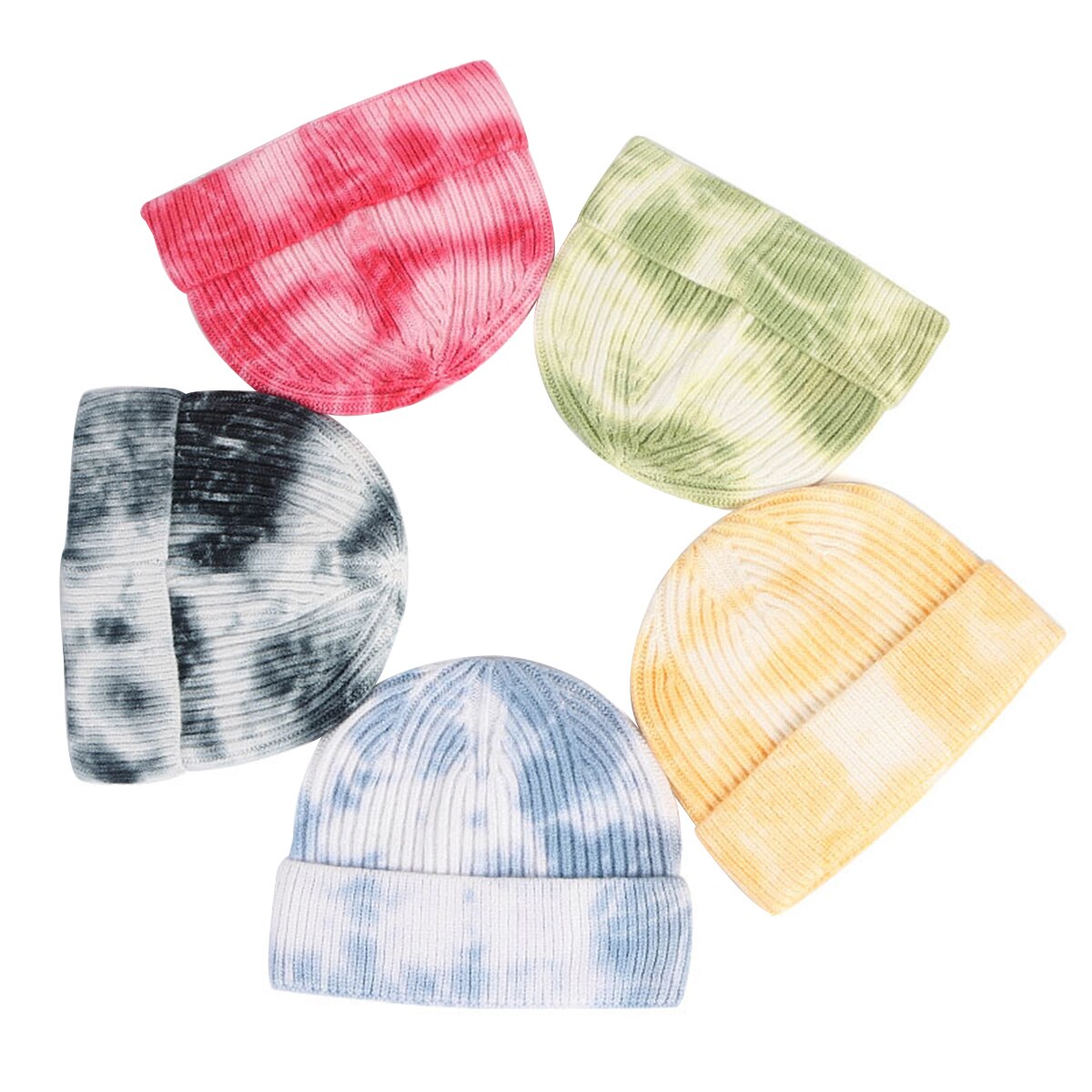 Tie-dye tryck ylle mössor stickad mössa barn vuxna vinter varm stickad mössa moderiktig för kvinnor män barn