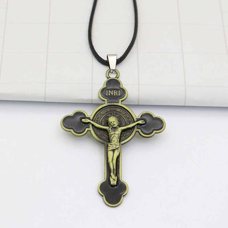 Katholieke Christendom Jesus Vintage Cross Ketting Hanger Sieraden Sleutelhanger Auto Tas Hanger Antieke Gouden Kruis Cross