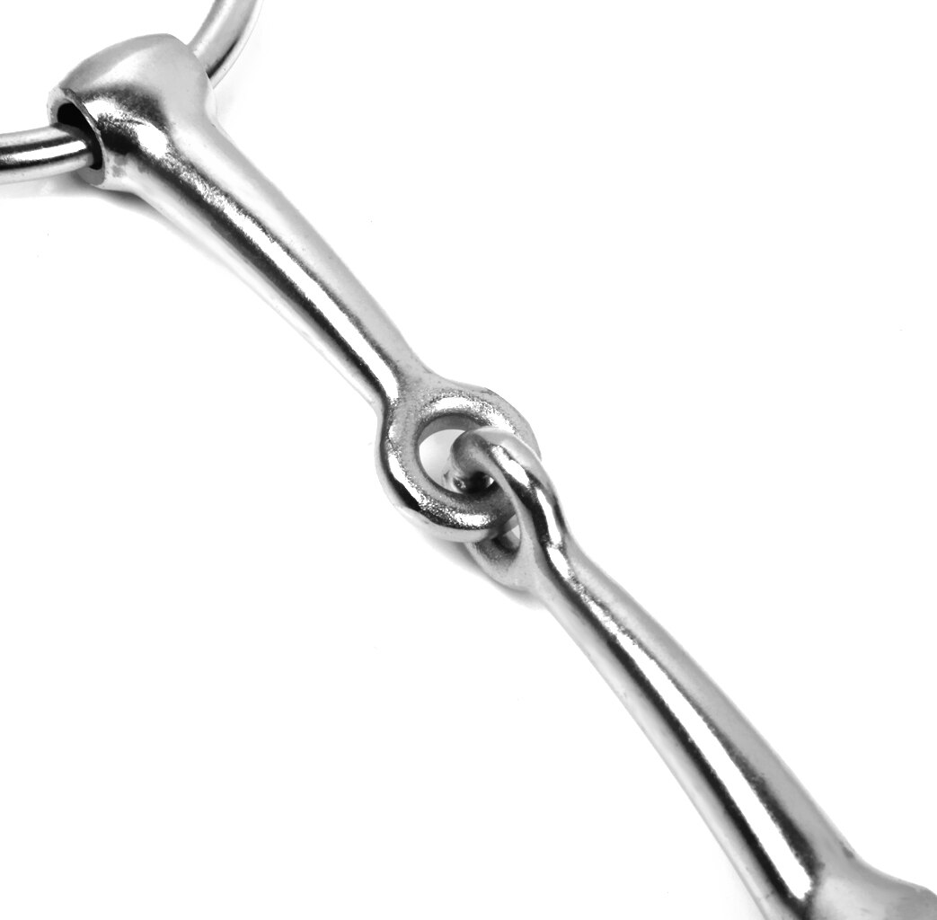 Hand-Poliert 140mm Lose Ring Mund Trense Horse Bit Silber Eisen Roller Tack Pferd Mundstück