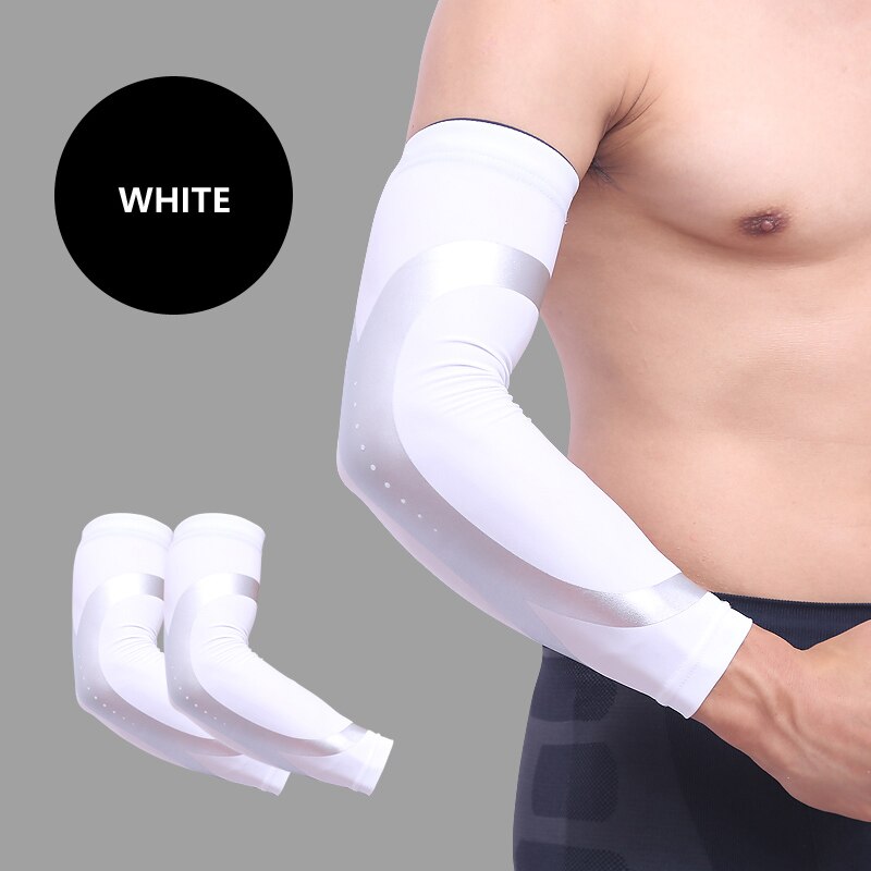 1 stuk elastische gym sport elleboogbeschermers basketbal arm mouw elleboog ondersteuning elleboog beschermer sport veiligheid ml xl: Wit / Ik