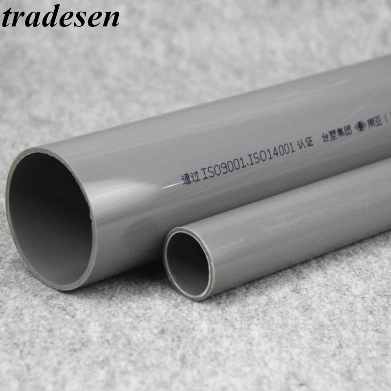 O.D 25~50mm Gray UPVC Pipe Hi Water Supply Pipe Irrigation Fish Tank PVC Pipe Aquarium Drainpipe Water Tube 2pcs 50cm