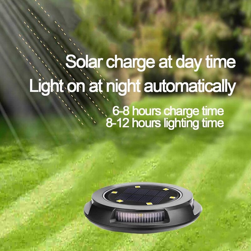 Solar Ground Lights Outdoor,10 LED Outdoor Ground Lights Solar Powered,Solar Lights Outdoor in Ground Lights,Solar Garden Landsc