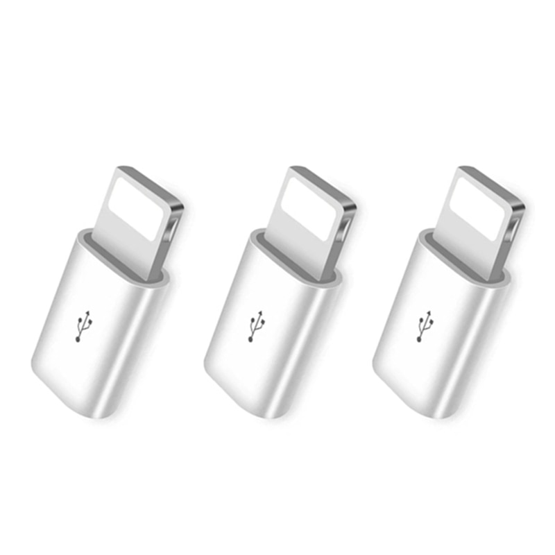 3 Pcs/Lot Micro USB à Éclairage Connecteur Adaptateur pour iPhone 6 6S 7 8 Plus X XR XS 11 Pro Max SE 5SUSB Charge Câble Convertisseur