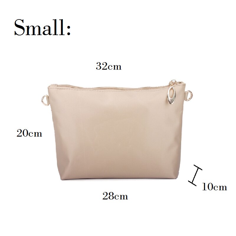 Nylon Tasche Einfügen Organizer Mit Zipper Taschen Weiches Licht Perfekte Geldbörse Veranstalter zu Halten Alles Ordentlich bolsa de maquiagem: Brown Small