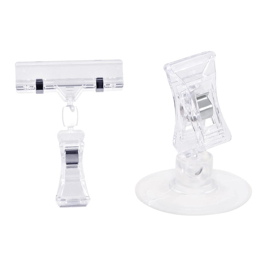 47mm Clear Plastic Wall Suction Cup Clip Clamp Multifunctional Swivel Clip Supermarket Mall Practical Sucker Clamp