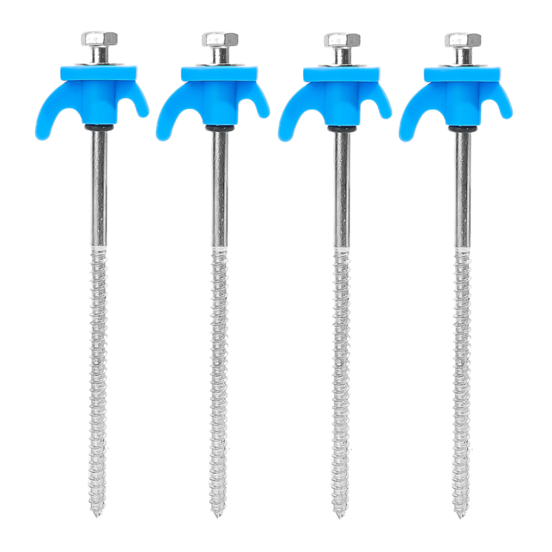 Clavijas de Metal para tienda de campaña, estacas para acampar, anclajes de tierra, tornillo en espiral resistente con estacas hexagonales, estacas para acampar, 10/2 Uds.: Azul oscuro