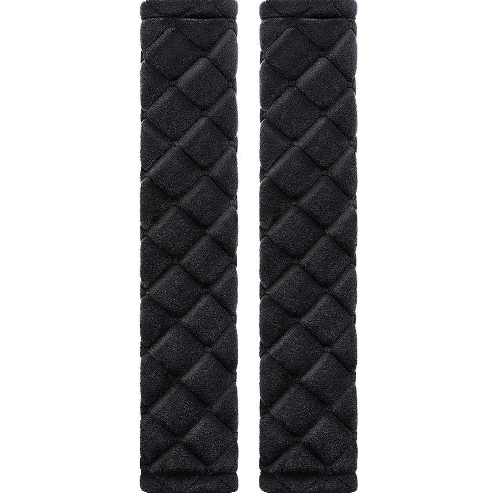 2 stk bil sikkerhetsbelte deksel sele skulder deksel flanell sikkerhetsbelte kappe bil dekorasjon tilbehør interiør rekvisita: Svart