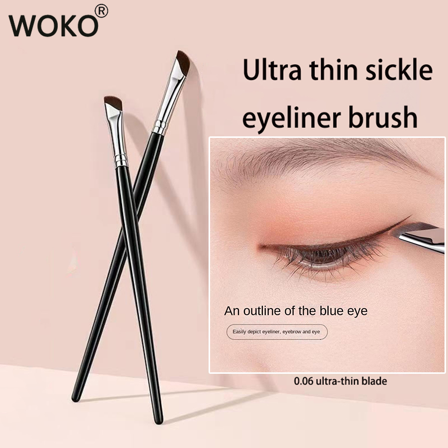 Eyeliner-Pinsel mit abgewinkelter Klinge, dünner Augenbrauenpinsel, Sichel-Eyeliner, flüssiges Gel, Eyeliner-Pinsel, dünner abgewinkelter Eyeliner, machen-hoch-Werkzeug