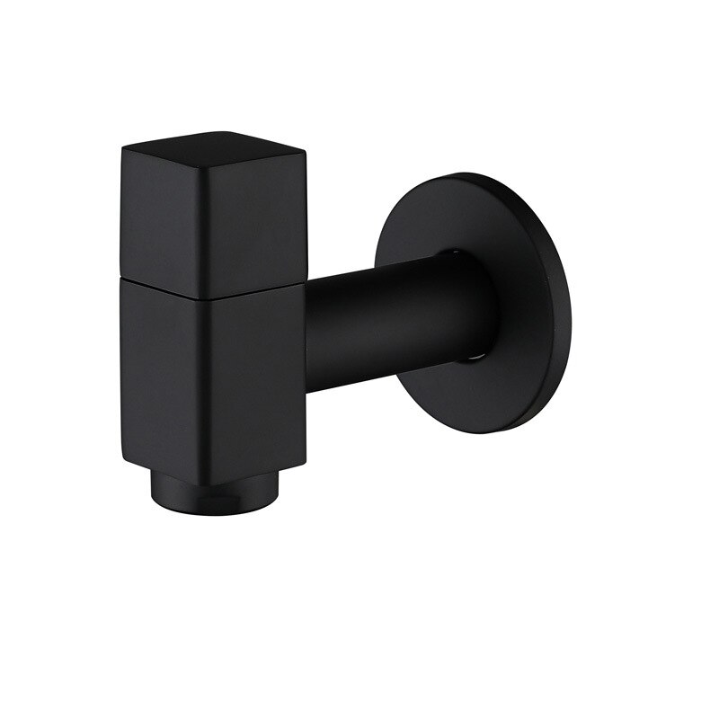 Brushed Gold Faucet Wall 1/2 Washing Machine Tap Outdoor Mop Sink Bibcock Brass Bathroom Kran Laundry Water Grifo WC Accessories: Black A