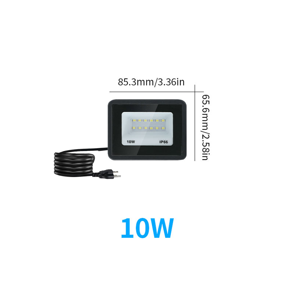LED Schijnwerper Met Stekker Outdoor AC110V 10W 20W 30W 50W 100W Reflector spotlight Straat Licht Wandlampen Tuinverlichting Focus: Blauw / 2700-9999 K