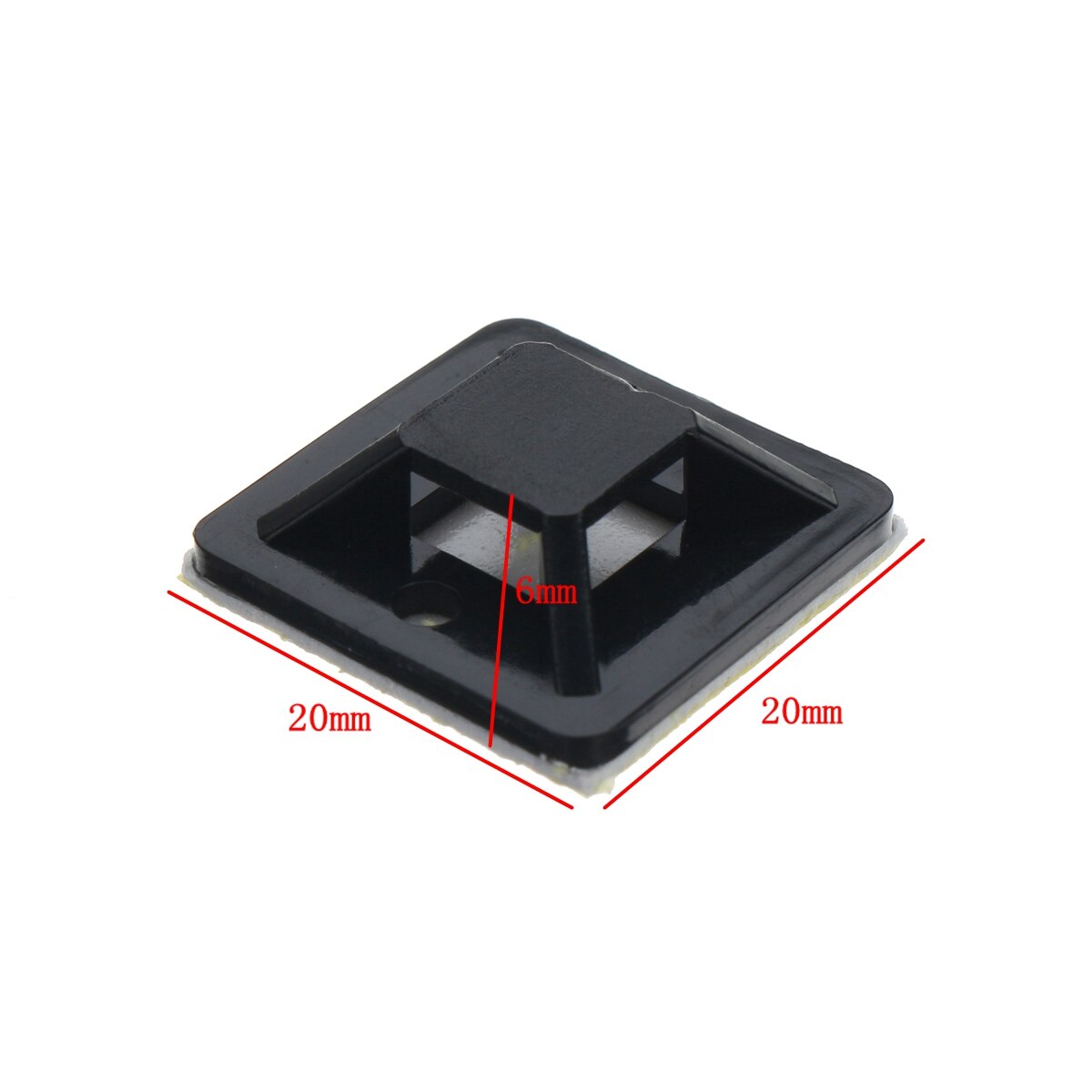 200PCS 100Pcs 20x20mm Self Adhesive Stick-on Mounts For Cable Ties / Routing Looms Wire & Cable Base Clamps Clip Black White
