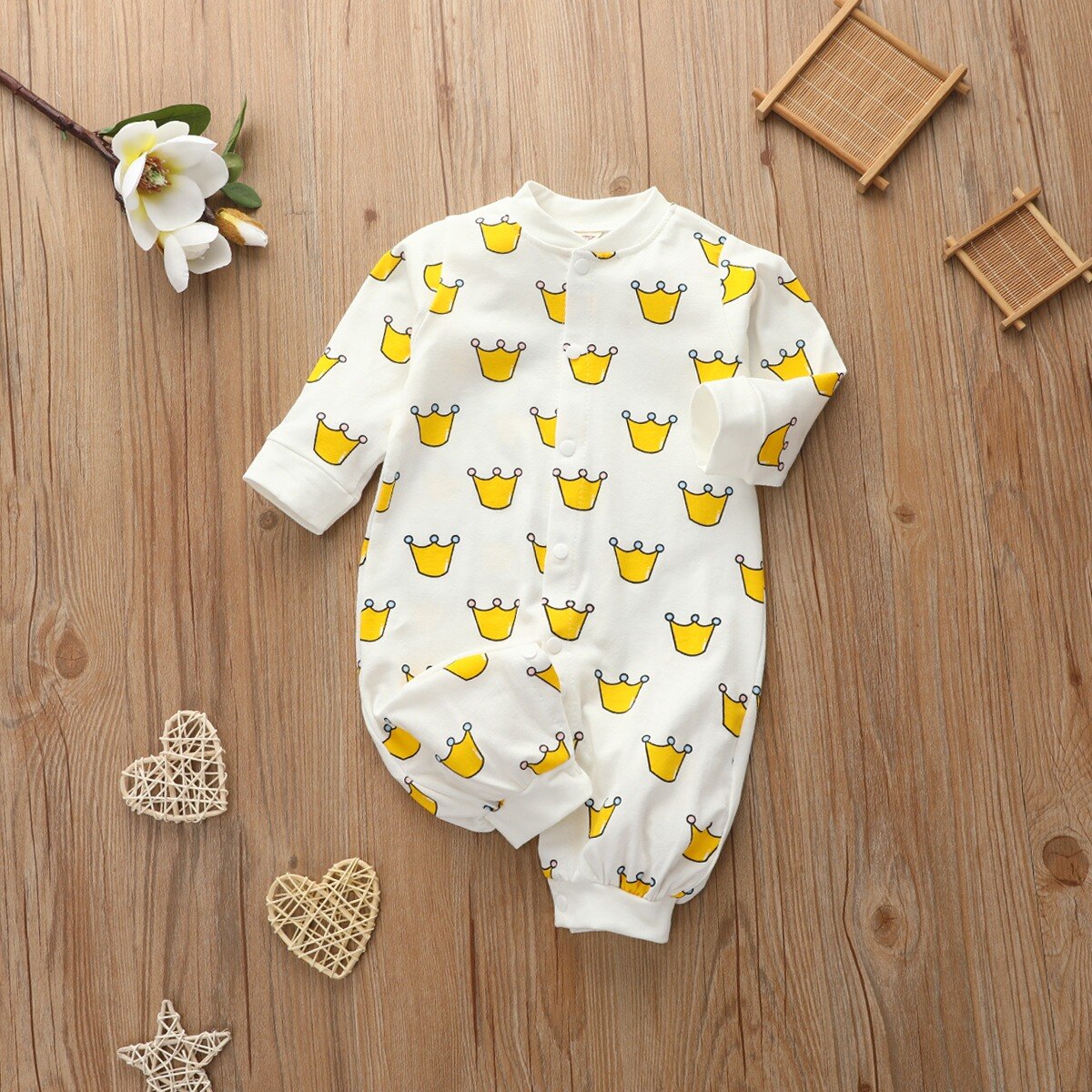 Newborn Baby Boy Romper Jumpsuit Long Sleeve Print Baby One Piece Jumpsuit Boy Costume