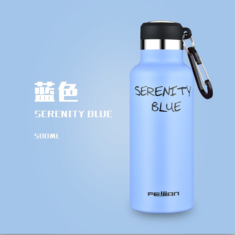 Botella de agua para ciclismo de montaña, con aislamiento térmico, para deportes de bicicleta al aire libre: Azul cielo