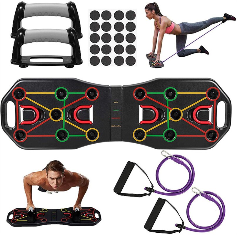 Folding Push Up Board Gym Home Fitness Exercise Equipment Body Training Push-Up Stand Triceps Shoulder Muscle Strength Trainer
