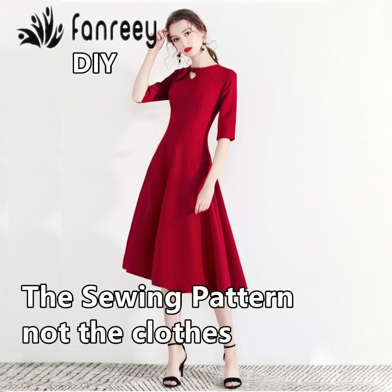 Damska temperamentna suknia wieczorowa wzory szycia patrones de costura ropa mujer diy ww -w1027