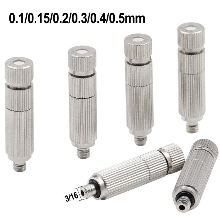 High pressure humidifier mist nozzle 20-70 bar fog nozzle 0.1/0.2/0.3/0.4/0.5mm misting system fogging machine part 10pcs/pack