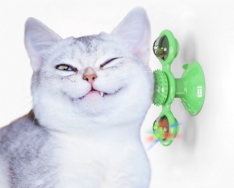 Husdjursleksaker katt spinner väderkvarn kattleksak skivspelare rolig kattleksak som kliar och gnuggar hårborste