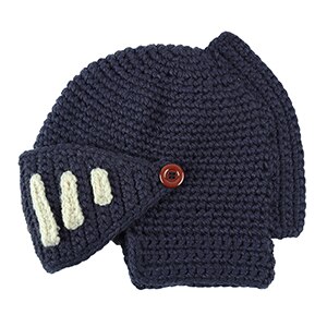 Skullies Beanie Roman Knight Topless Knit Hat Autumn Winter Gladiator Mask Cap Handmade Wild Knitted Male Hat
