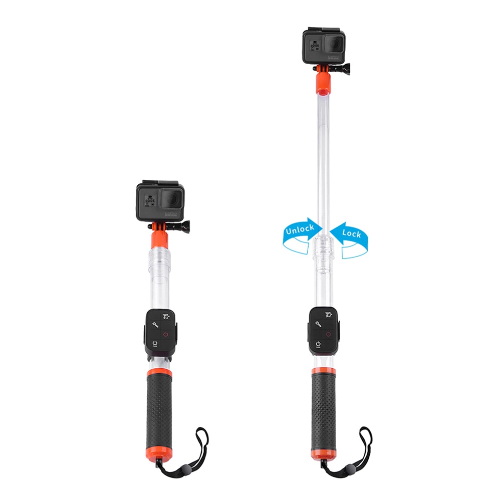 TELESIN-Palo de Selfie impermeable, monopié flotante transparente de mano para GoPro Hero 10, 9, 8, 7, 6, 5, 4, Osmo Action Insta360